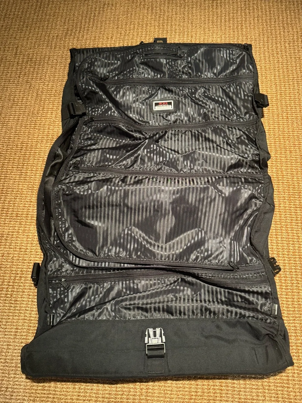 Tumi Black Foldable Garment Bag with Dual Front Pockets